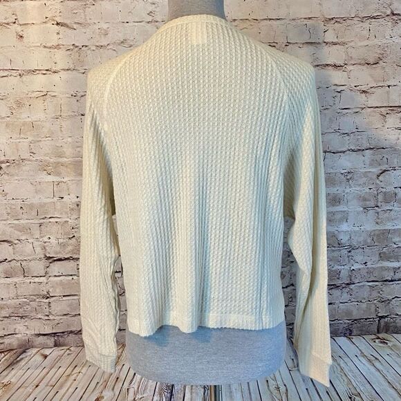 Abound Womens Tan Boulder Notch Neck Waffle Knit Raglan Long Sleeve Top Small - Picture 4 of 7